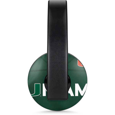 University of Miami Green Jersey PlayStation 4 Gold Wireless Headset Skin