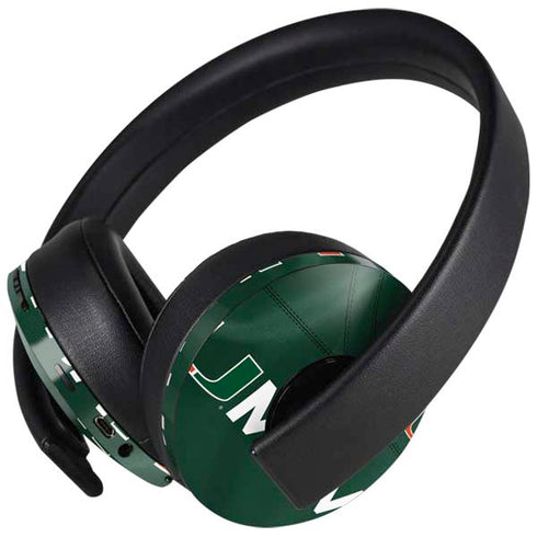 University of Miami Green Jersey PlayStation 4 Gold Wireless Headset Skin
