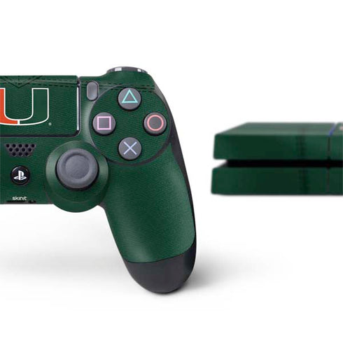 University of Miami Green Jersey PS4 Console and Controller Bundle Skin