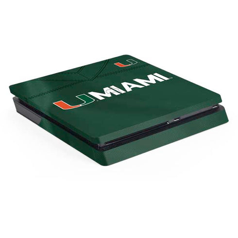 University of Miami Green Jersey PS4 Slim Skin