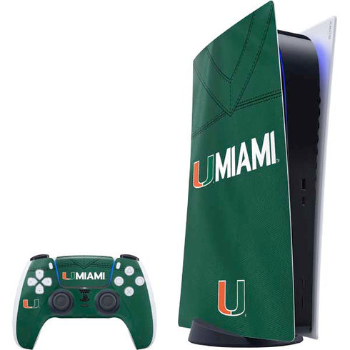 University of Miami Green Jersey PlayStation PS5 Skins