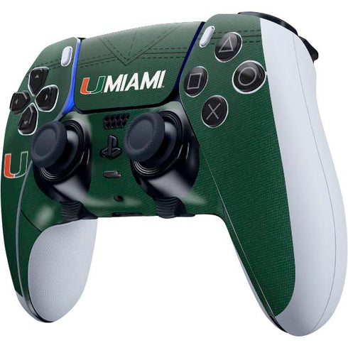 University of Miami Green Jersey PS5 DualSense Edge Pro Controller Skin