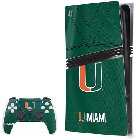 University of Miami Green Jersey PS5 Pro Bundle Skin