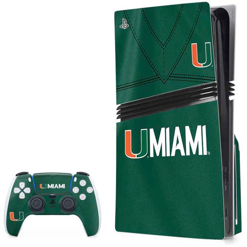University of Miami Green Jersey PlayStation PS5 Skins