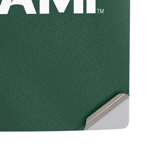 University of Miami Green Jersey PS5 Pro Disk Console Skin