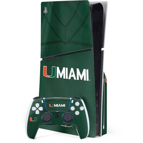 University of Miami Green Jersey PlayStation PS5 Skins