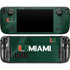 University of Miami Green Jersey Steam Deck Handheld Gaming Computer OLED Skin