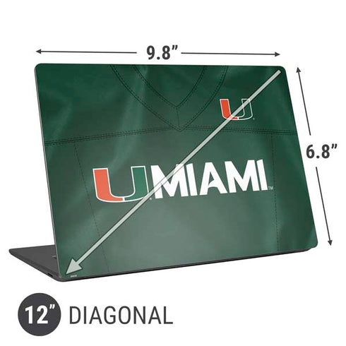 University of Miami Green Jersey Universal Laptop 12in (9.8 x 6.8in) Skin