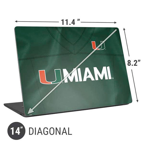 University of Miami Green Jersey Universal Laptop 14in (11.4 x 8.2in) Skin