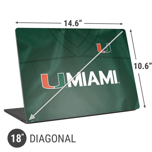 University of Miami Green Jersey Universal Laptop 18in (14.6 x 10.6in) Skin