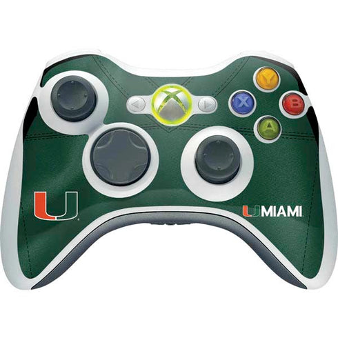 University of Miami Green Jersey Xbox 360 Wireless Controller Skin