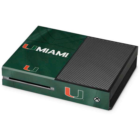 University of Miami Green Jersey Xbox One Console Skin