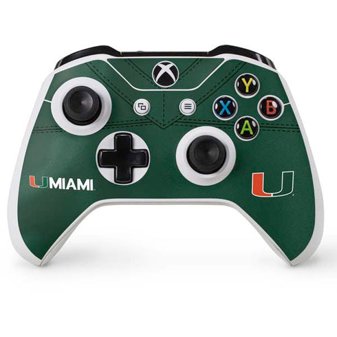 University of Miami Green Jersey Xbox One S Console and Controller Bundle Skin
