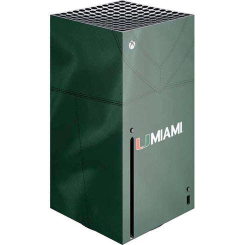 University of Miami Green Jersey Xbox Series X Console Skin