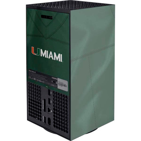 University of Miami Green Jersey Xbox Series X Console Skin