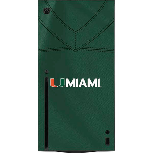 University of Miami Green Jersey Xbox Series X Console Skin