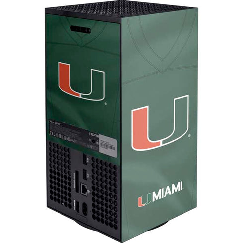 University of Miami Green Jersey XBox Series X Digital Edition Console Skin