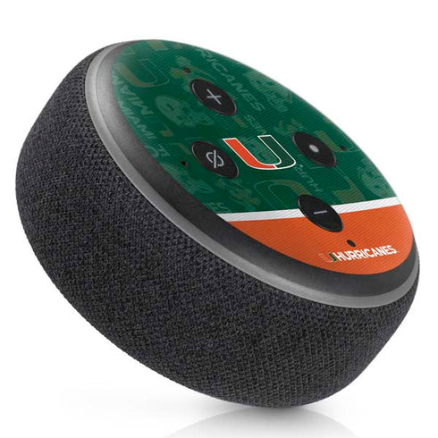 University of Miami U Hurricanes Amazon Echo Dot Skin