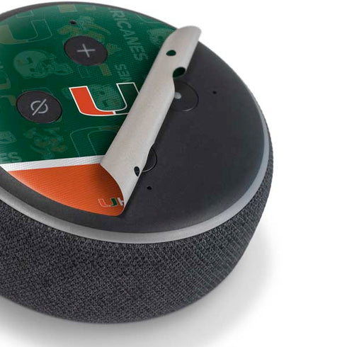 University of Miami U Hurricanes Amazon Echo Dot Skin