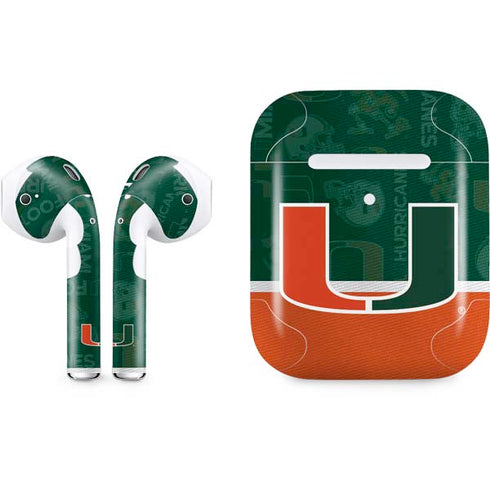 University of Miami U Hurricanes Apple AirPods 2 Skin