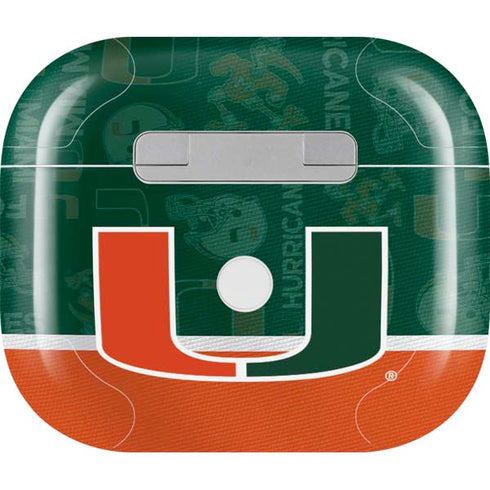 University of Miami U Hurricanes Apple AirPods (3rd Gen 2021) Skin