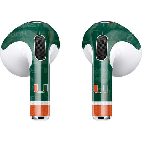 University of Miami U Hurricanes Apple AirPods (3rd Gen 2021) Skin