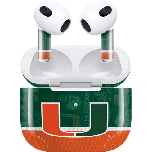 University of Miami U Hurricanes Apple AirPods (3rd Gen 2021) Skin