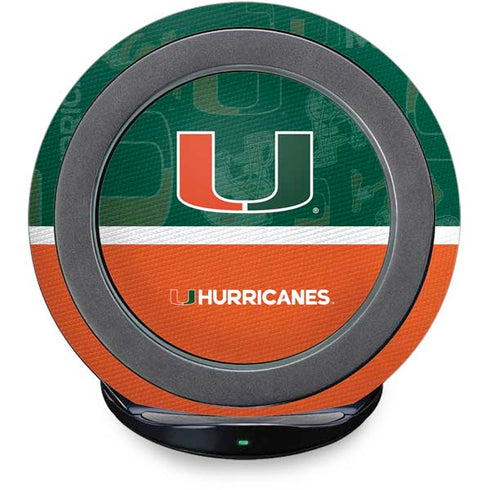 University of Miami U Hurricanes Fast Charge Wireless Charging Stand Skin