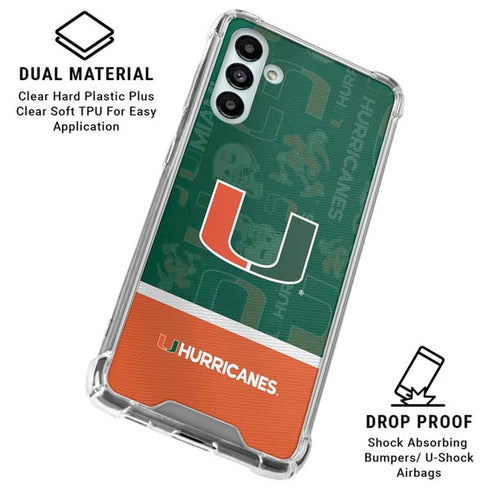 University of Miami U Hurricanes Galaxy A13 5G Clear Case
