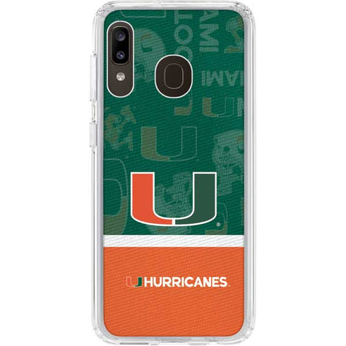 University of Miami U Hurricanes Galaxy A20 Clear Case