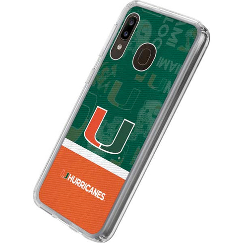 University of Miami U Hurricanes Galaxy A20 Clear Case