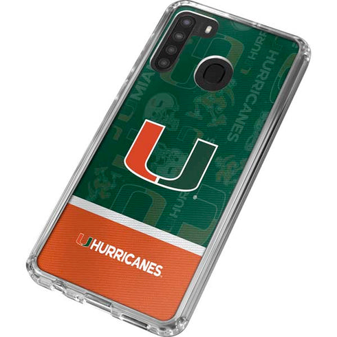University of Miami U Hurricanes Galaxy A21 Clear Case