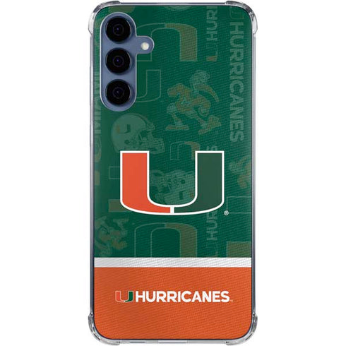 University of Miami U Hurricanes Galaxy A55 5G Clear Case