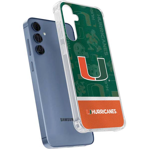 University of Miami U Hurricanes Galaxy A55 5G Clear Case