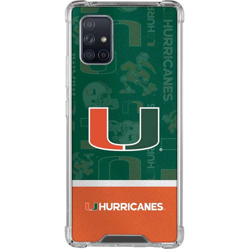 University of Miami U Hurricanes Galaxy A71 5G Clear Case