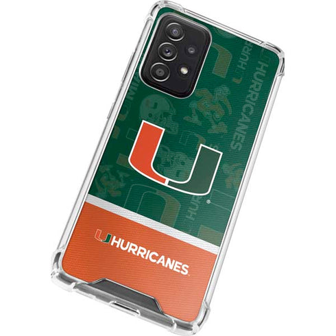 University of Miami U Hurricanes Galaxy A72 5G Clear Case