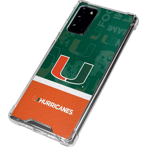 University of Miami U Hurricanes Galaxy Note20 5G Clear Case