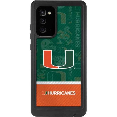 University of Miami U Hurricanes Galaxy Note20 5G Waterproof Case