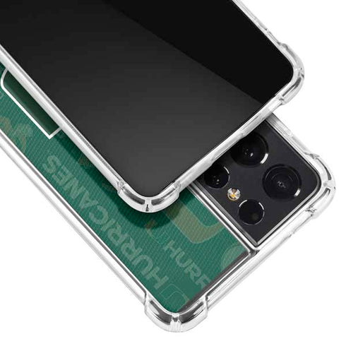 University of Miami U Hurricanes Galaxy S21 Ultra 5G Clear Case