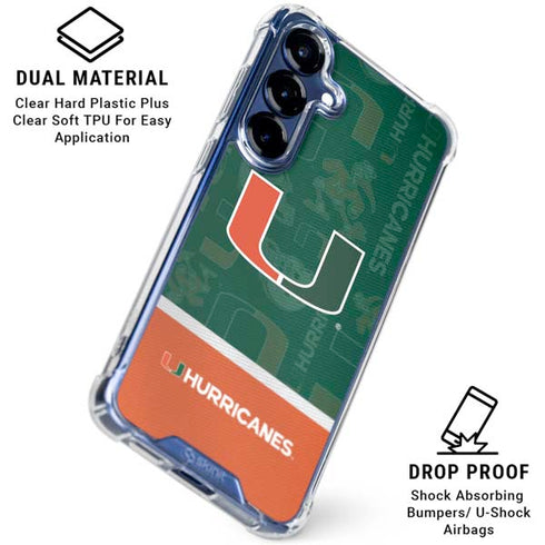 University of Miami U Hurricanes Galaxy S25 Plus Clear Case