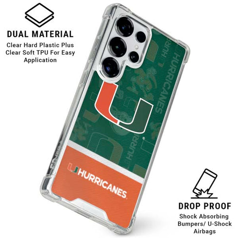 University of Miami U Hurricanes Galaxy S25 Ultra Clear Case
