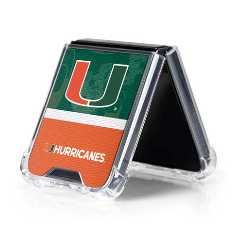 University of Miami U Hurricanes Galaxy Z Flip5 5G Clear Case