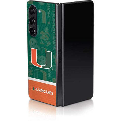 University of Miami U Hurricanes Galaxy Z Fold5 5G Skin