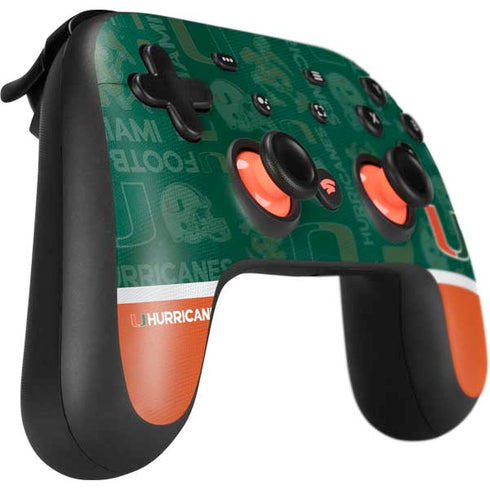 University of Miami U Hurricanes Google Stadia Controller Skin