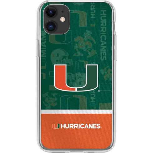 University of Miami U Hurricanes iPhone 11 Clear Case