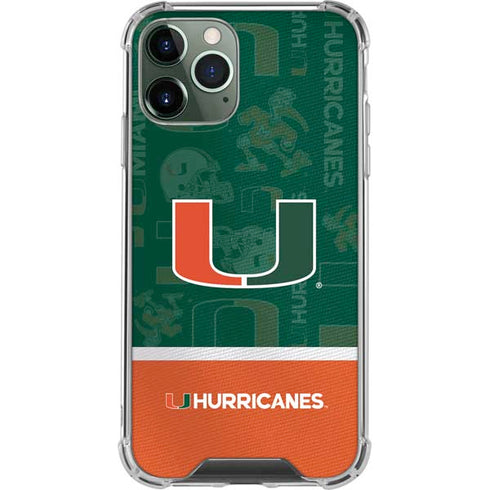 University of Miami U Hurricanes iPhone 11 Pro Max Clear Case