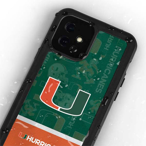 University of Miami U Hurricanes iPhone 12 Mini Waterproof Case
