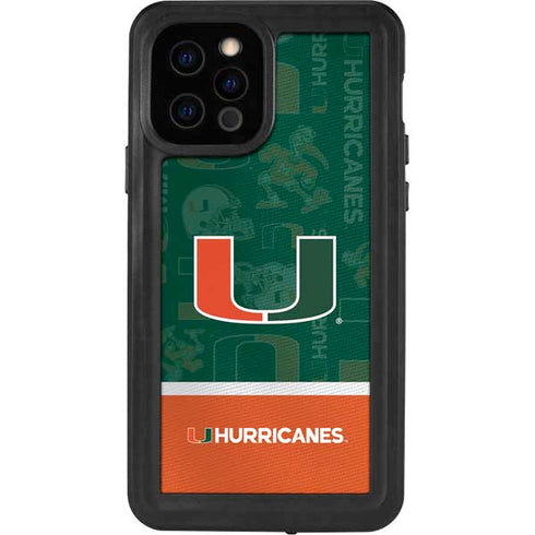 University of Miami U Hurricanes iPhone 12 Pro Waterproof Case