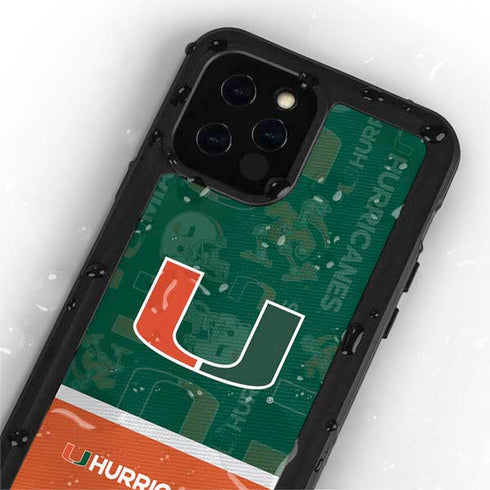 University of Miami U Hurricanes iPhone 12 Pro Waterproof Case