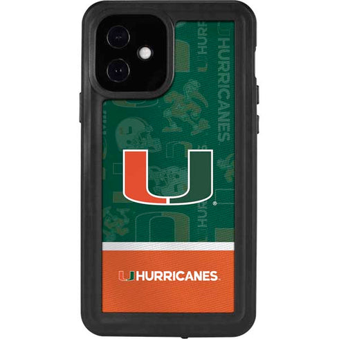 University of Miami U Hurricanes iPhone 12 Waterproof Case